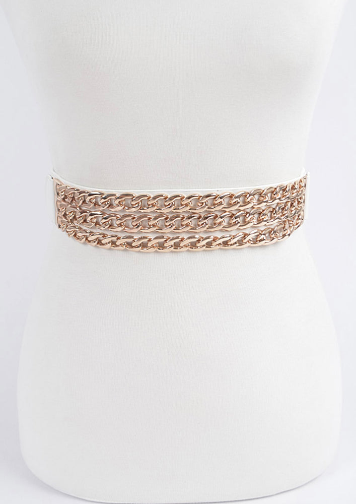 
            
                Load image into Gallery viewer, Multilayered Chain Belt - White
            
        