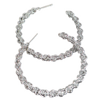 Chain Hoop Earrings (Silver)