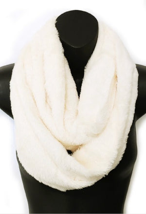 
            
                Load image into Gallery viewer, Faux Fur Infinity Scarf - White
            
        